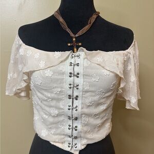 Fanco Off-Shoulder Cream Blouse